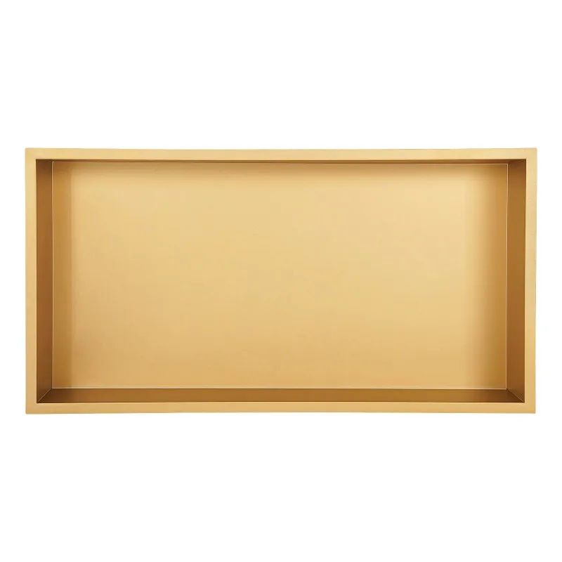

Gold Shower Niche with Lighting Embedded Bathroom Recessed Wall Shelf LED Stainless Steel Shower Niche for Kitchen Hotel