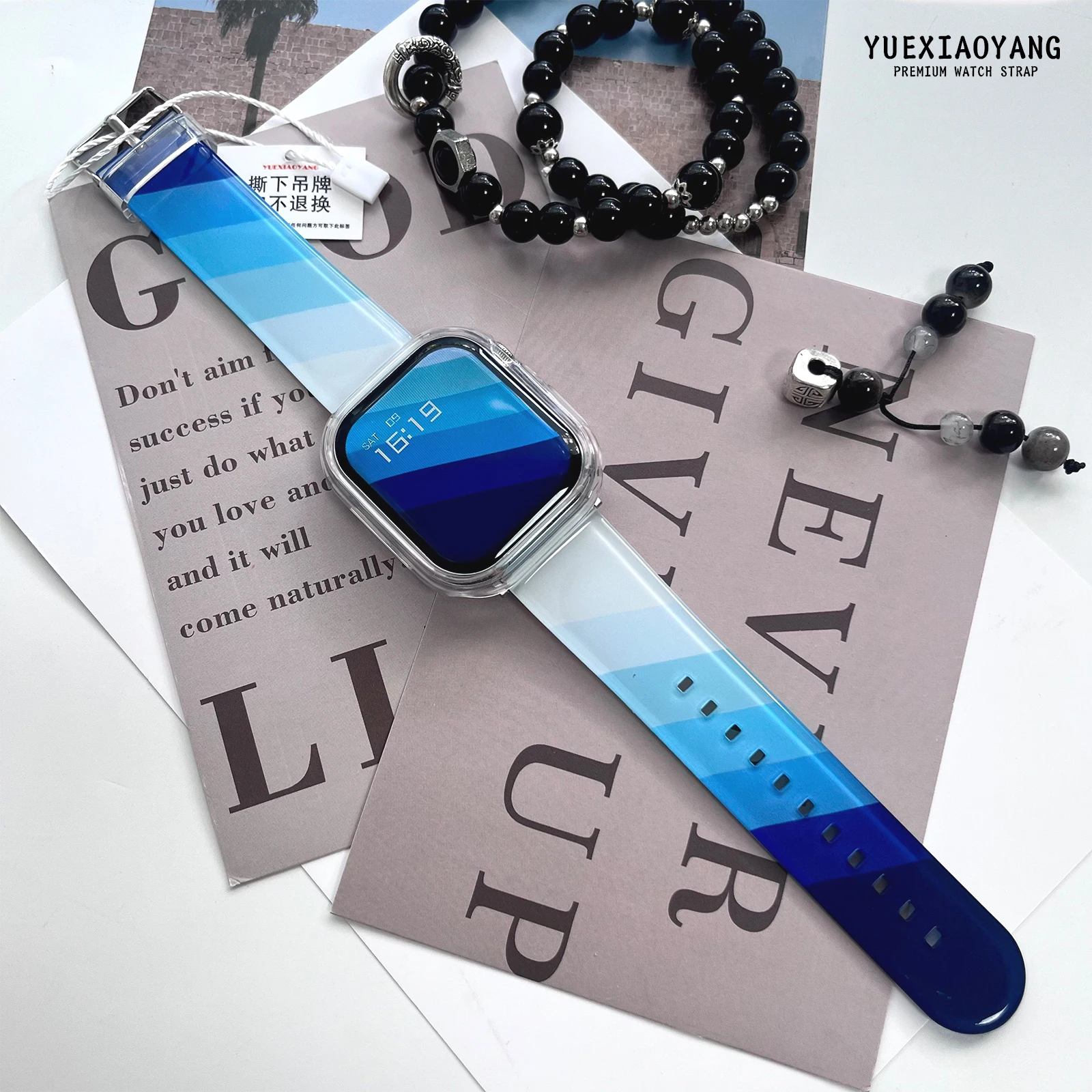 

Rainbow printed Strap for Apple Watch 11 10 9 8 7 Silicone Band Replaceable Bracelet for iWatch 46mm 44mm 42mm 41mm Watchband