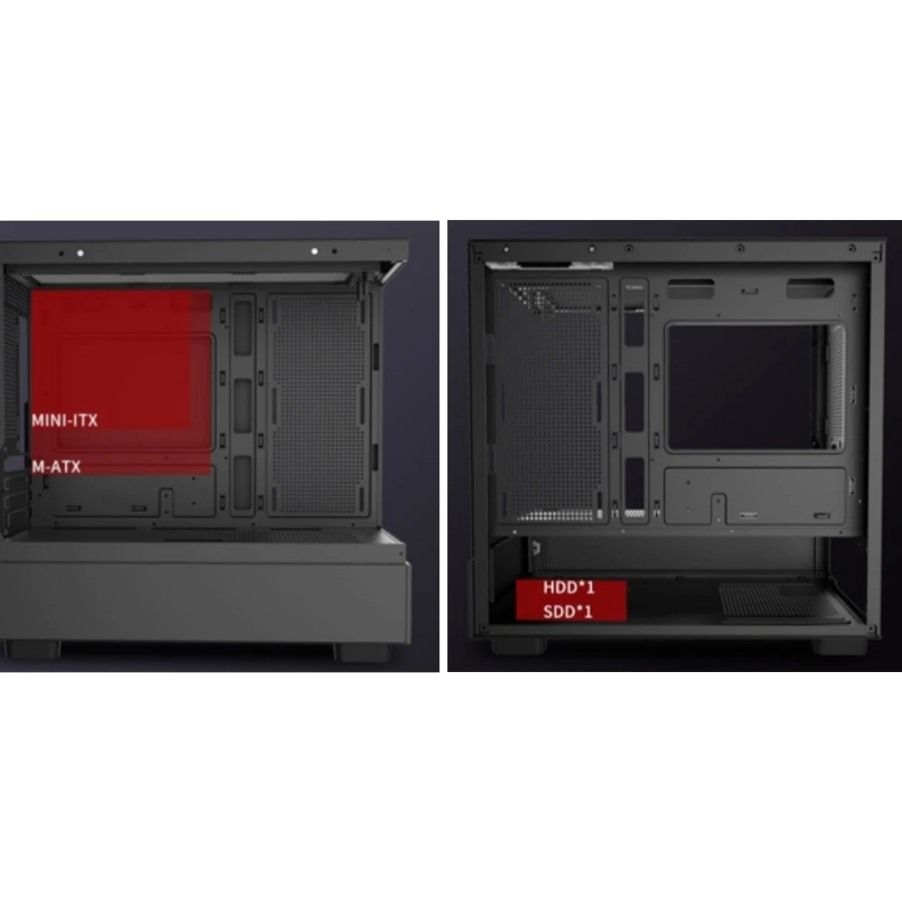 Xuanwu PRO Black PC Case Sea View Room Gaming Computer Desktop M-ATX Motherboard Support 360 Water Cooling 4090 Graphics Card