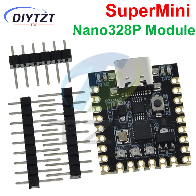 DIYTZT NANO V3.0 / Nano SuperMini Type-C Development Board Atmega328p Chip Ch340 Serial Port For Arduino