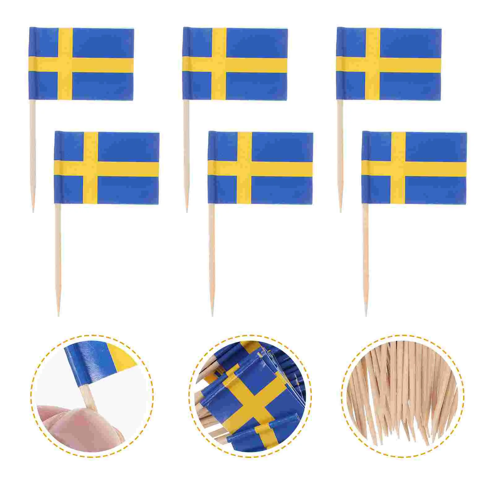 

100 Pcs Mini Flags Toothpick Cake Decoration Decorations Toothpicks Kids Food Cupcake Child