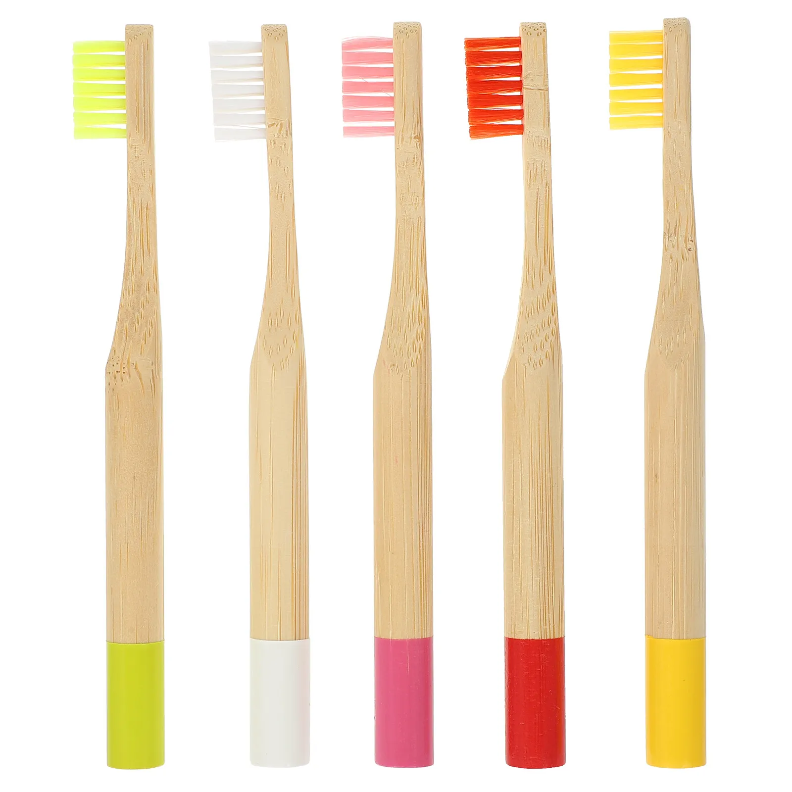5Pcs Bamboo Charcoal Kids Toothbrush Set Ultra-Fine Supple Bristles Comfort Grip Eye-Catching Colors Wear-Resistant Safe Dental