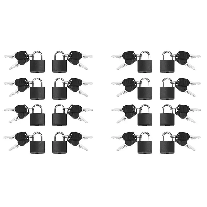 AB33-16 Pack Locks Small Padlock With Key Luggage Gym Locker Lock Mini Colorful Padlock For Outdoor School Home B