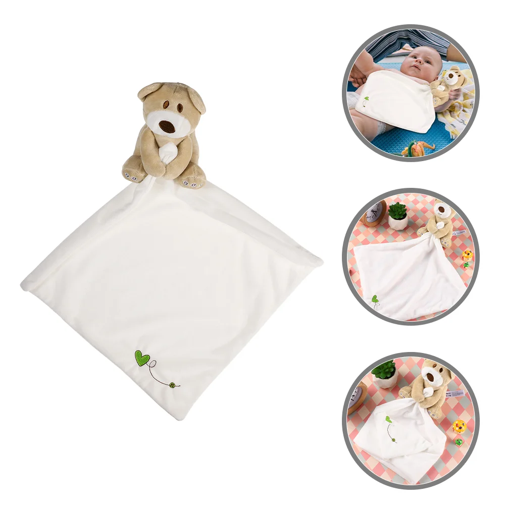 2 PCS Toddler Toys Soothing Towel Baby Boy Blankets Gifts Stuff Newborn for Boys White Shower Essentials Must Haves