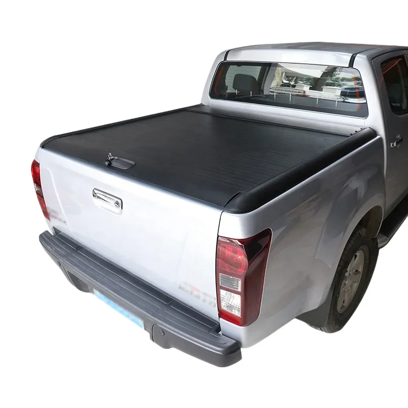 

Auto Parts Retractable Truck Bed Solid Covers Aluminium Alloy Roller Lid Pickup With lock Trunk For Hilux