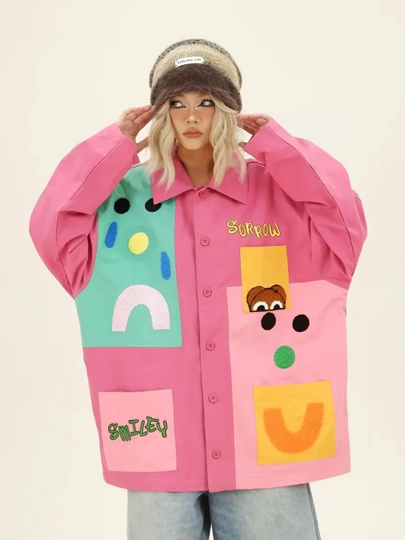 2024 Autumn New Loose Japanese Children's Fun Style Cartoon Cute Long-sleeved Shirt Jacket For Woman