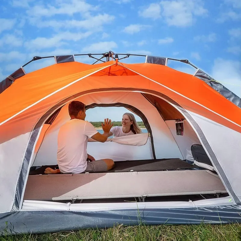 Automatic Pop Up Camping Tent 2-3 Person Waterproof Outdoor Shelter Instant Setup Family Hiking Beach Sunshade Canopy Tent