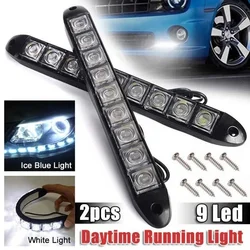 자동차 주간 주행등, 유연한 방수 안개등, 운전 헤드 램프, 9 LED, 12V, 2 개