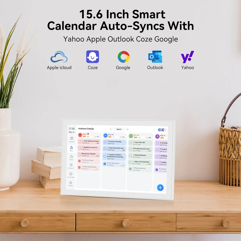WIFI Smart Digital Calendar IPS High-definition Touch Screen Smart Home Planner Electronic Photo Album Calendar Device 10.1-inch