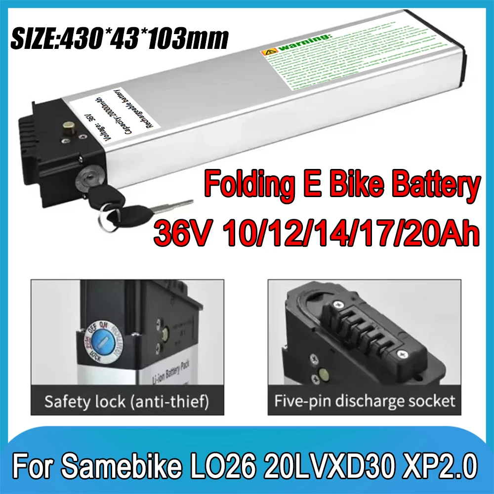 36V Ebike Battery For ADO A20 A20F MATE City BIKE Fiido M1 Folding Electric Bike 36V 10Ah 12Ah 20Ah Replacement Battery