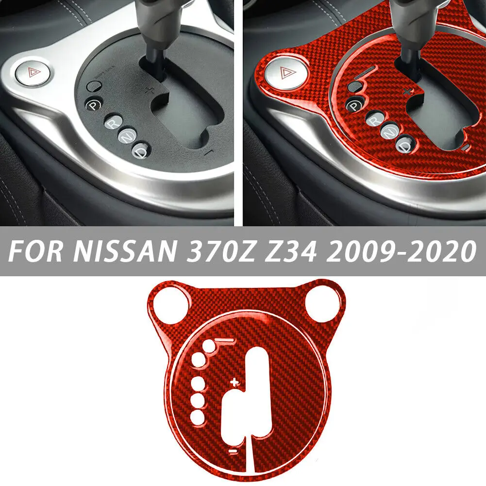 

2Pcs Carbon Fiber Interior Gear Shift Box Panel Cover For Nissan 370Z 2009-2020