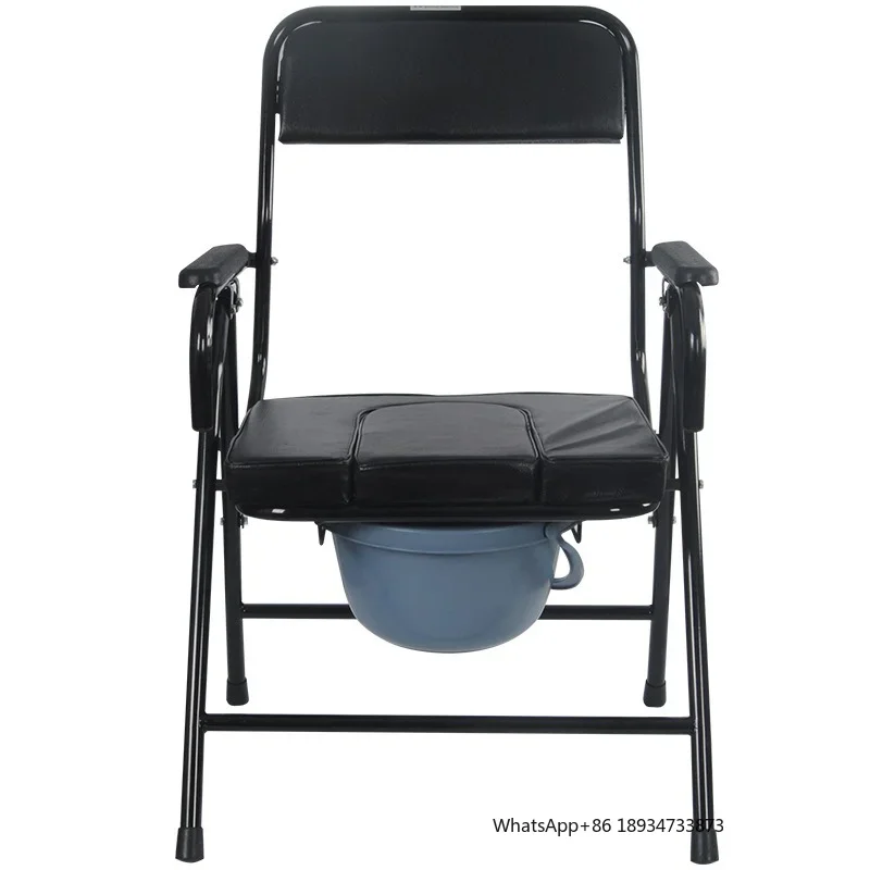 Lightweight foldable bathroom bath chairs potty chair commode chair with toilet with bedpan for the disabled