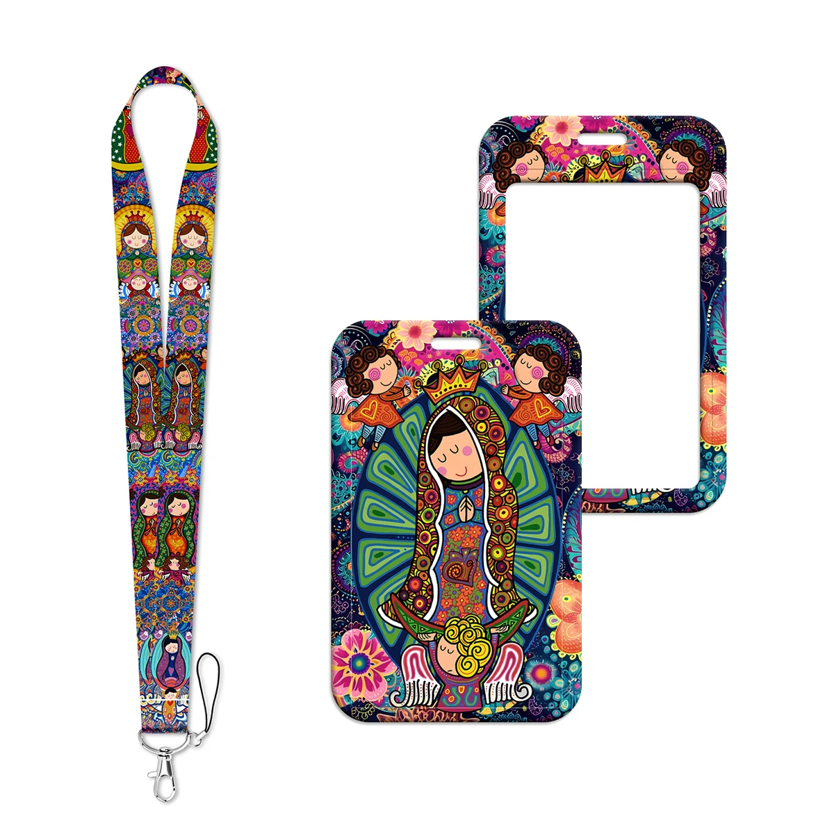 

Nesting Doll Lanyard Neck Strap Keychain Cartoon Virgin Card Cover Badge Holder Mobile Phone Hang Rope Keyring Accessories Gifts