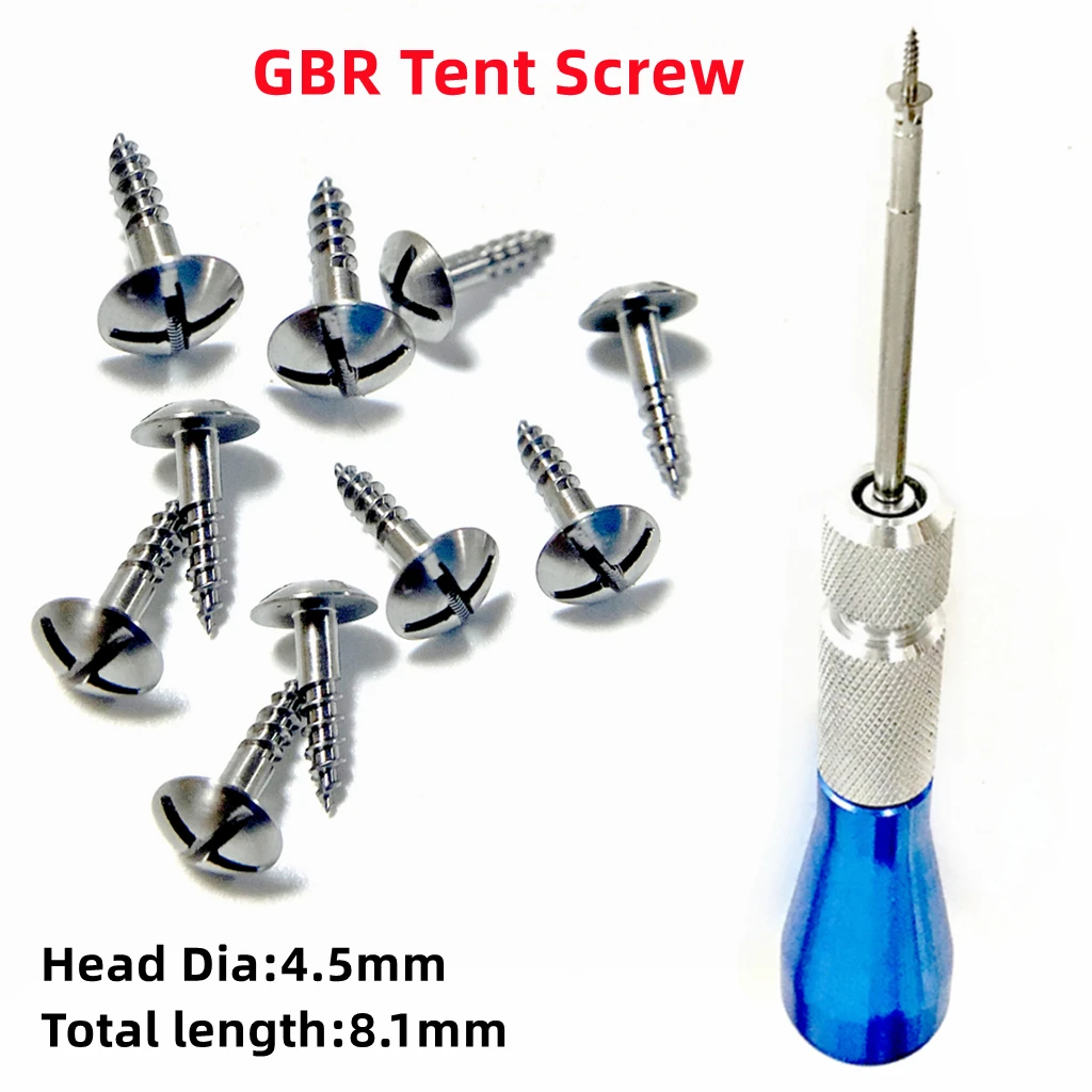 

Dental GBR Thread Tent Screw Guide Bone Regeneration 8mm Tenting Screwdriver Membrane Fixation Pins Titanium Alloy