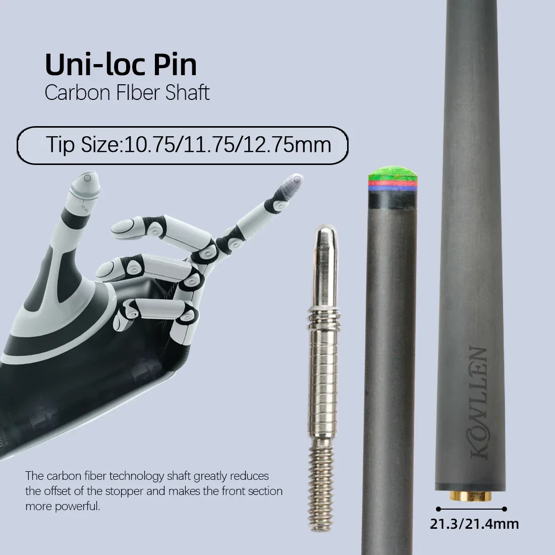 

Cue Carbon Shaft 10.5mm/11.75mm/12.75mm Uniloc Joint Suit for Pool Cue Shaft