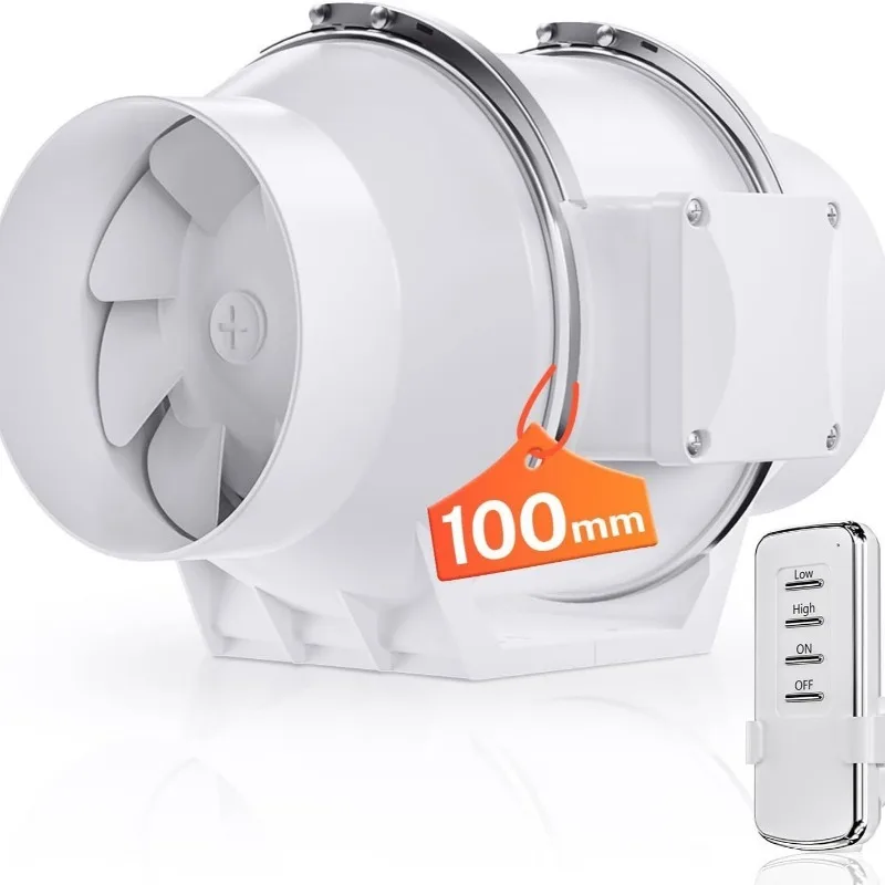 4 inch/6 inch remote control speed regulation duct fan air conditioner carbon tank filter set household
