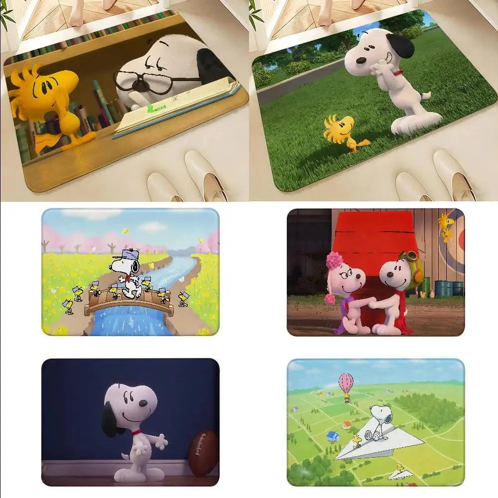 Cute S-Snoopys Floor Mats Home Laundry Rug Carpet For Living Room Decor Lounge Area Anti-slip Foot Mat Entrance Doormat