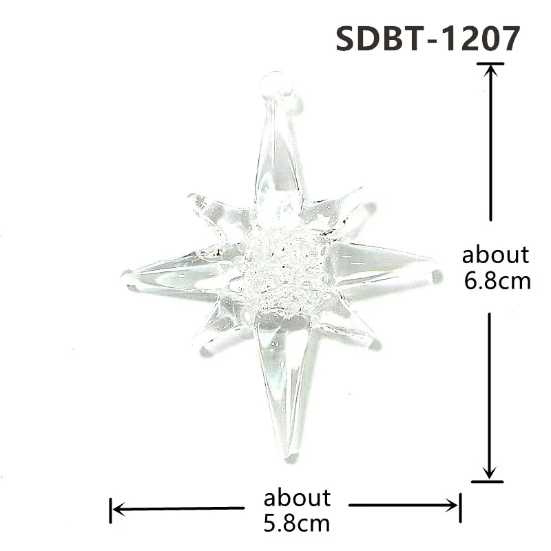 Hanging Christmas Icicle Craft Ornaments Clear Crystal Glass Ice Charm Pendant Holiday Wedding Party Xmas Tree Decor Accessories