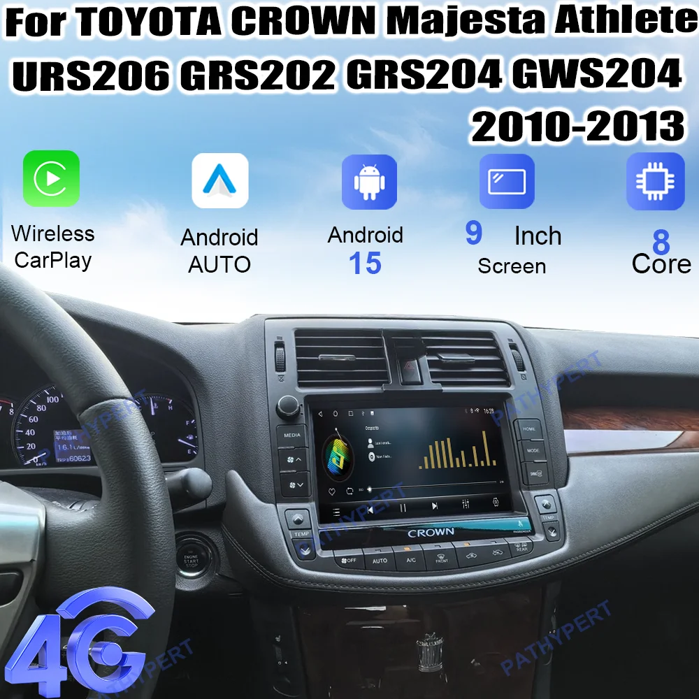

Android 15 Carplay For TOYOTA CROWN Majesta Athlete URS206 GRS202 GRS204 GWS204 2010-2013 AutoRadio Original Factory Style 4G FM