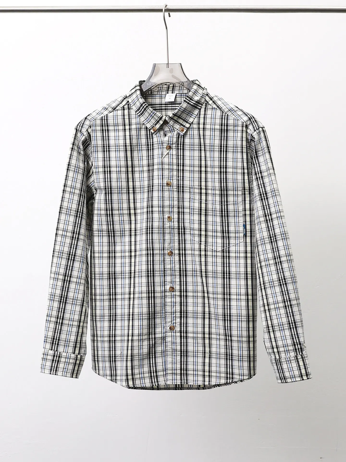 

Retro Hong Kong Sle Men's Long Sve irt Pure Cotton Plaid Loose Fit Casual American Sle Spring Summer Faion