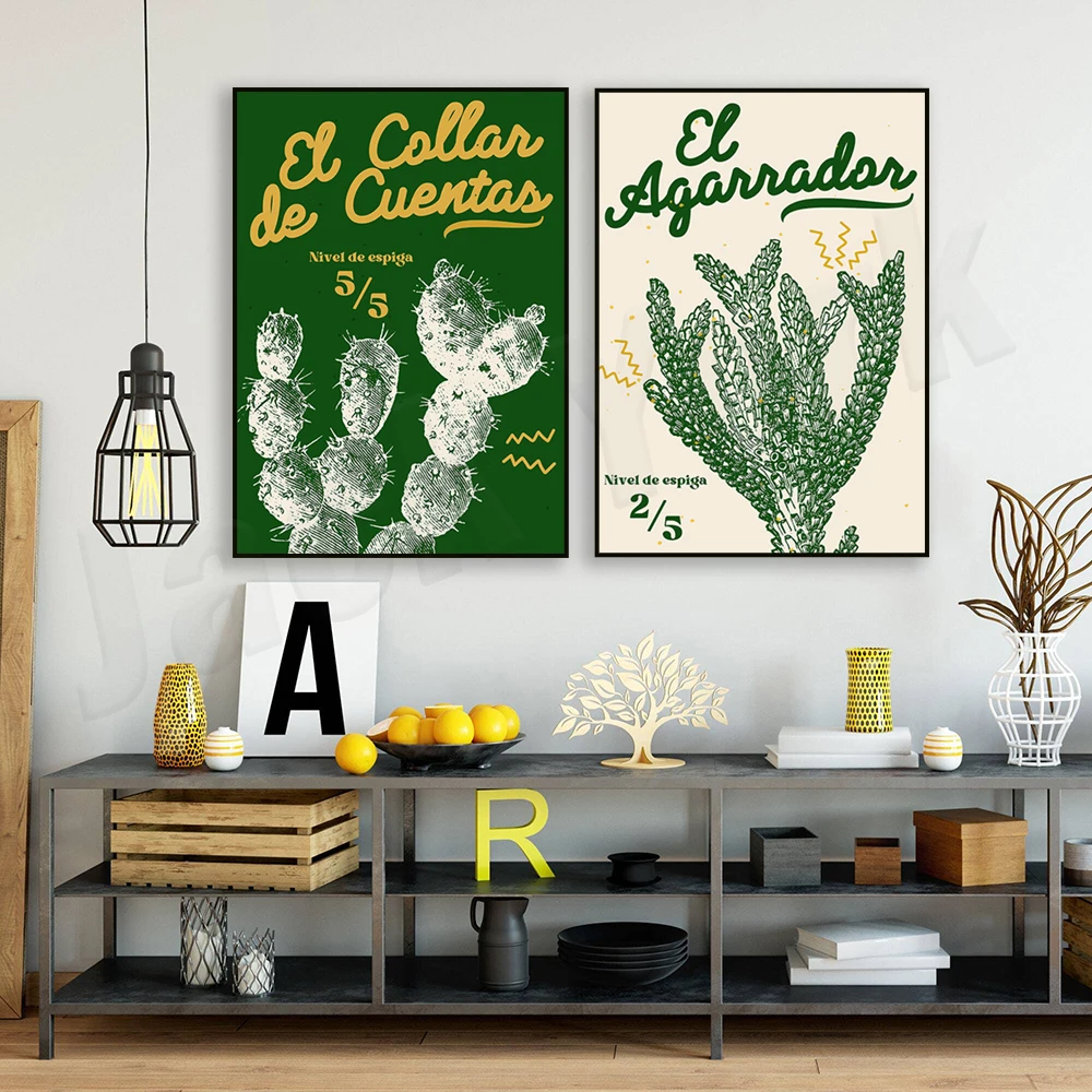 طباعة صبار عتيقة، فن الصبار، ملصق سفر المكسيك الإسباني