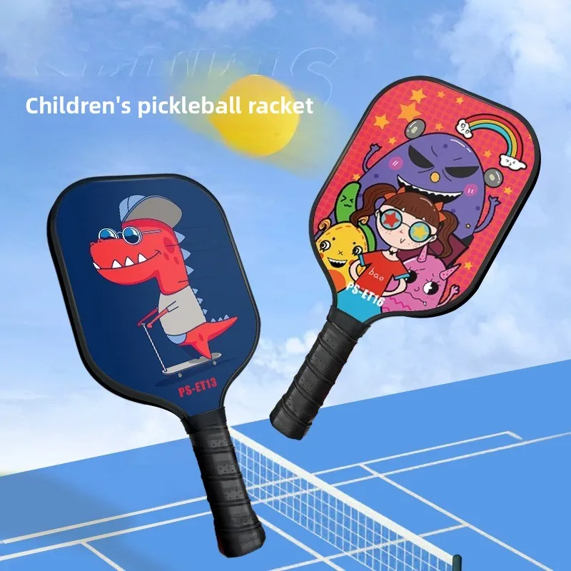 مجموعة مجاديف كرة البيسبول للأطفال من الألياف الزجاجية المطبوعة برسوم كرتونية بيكلبول خفيفة الوزن على شكل قرص العسل هدايا مضرب للأطفال