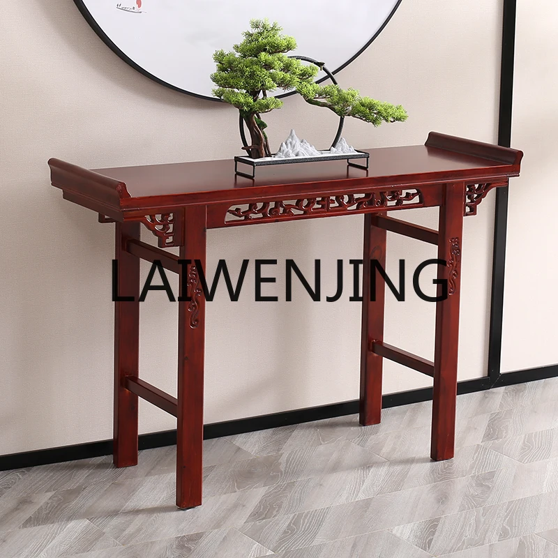 Chinese antique strip case solid wood Buddhist niche Buddhist platform household economical modern simple entrance table