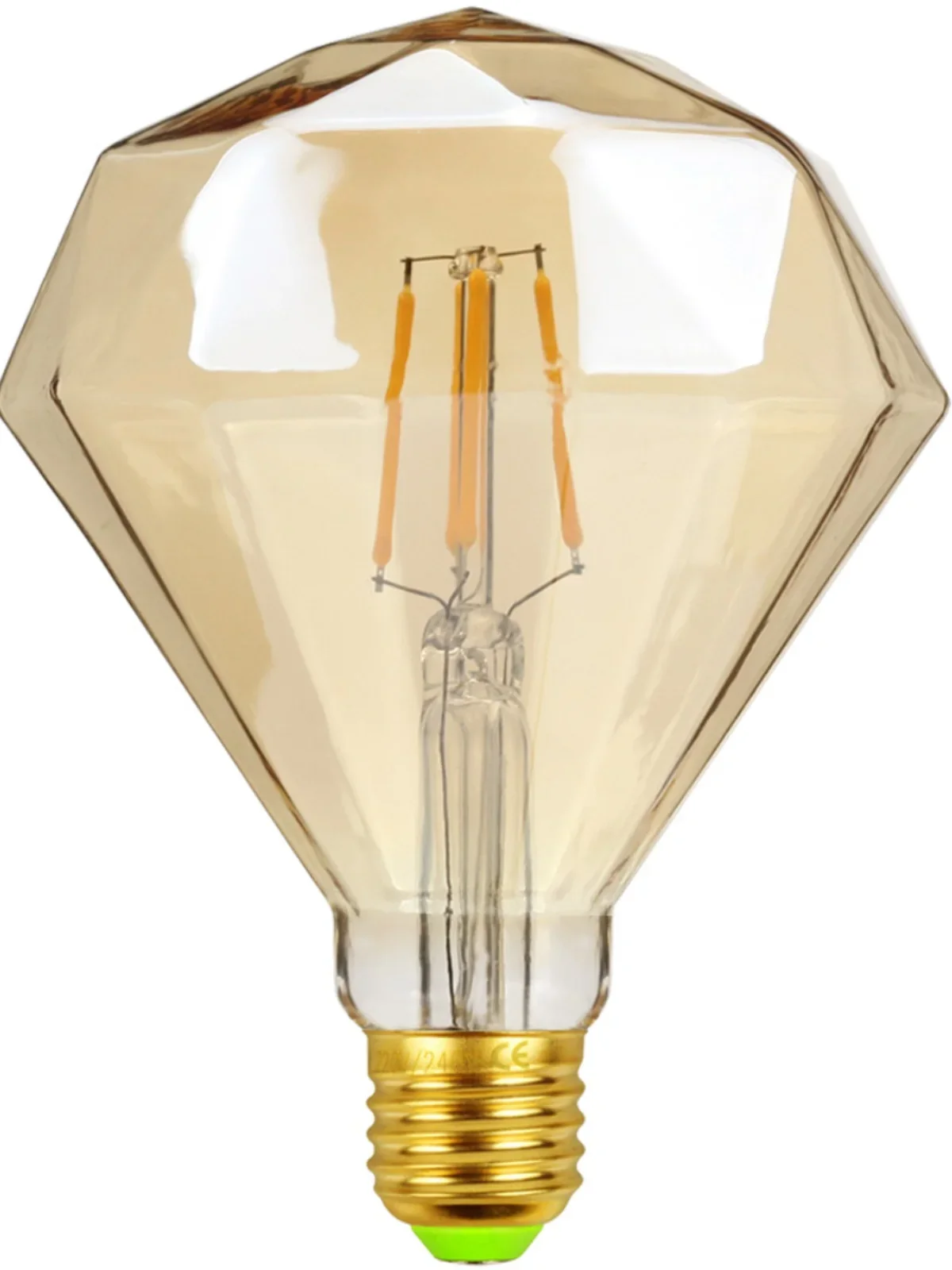 Diamond LED Filament Light Romantic Edison Bulb E27 Antique Decorative Light Golden Art Chandelier Shaped Light