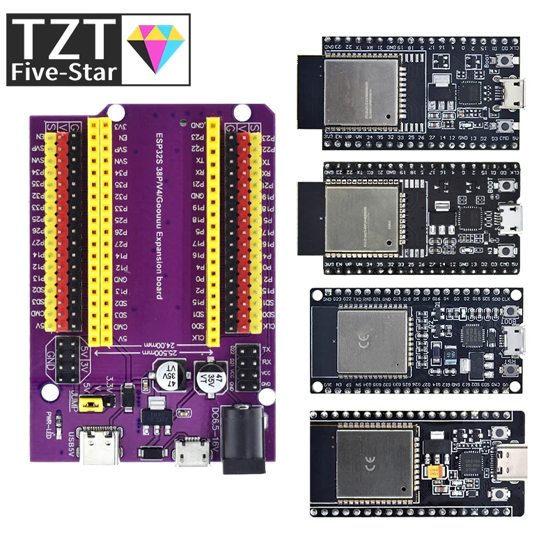 ESP32 Development Board TYPE-C/MICRO USB CP2102 WiFi+Bluetooth Dual Core ESP32-DevKitC-32 ESP-WROOM-32 Expansion Board 38PINS