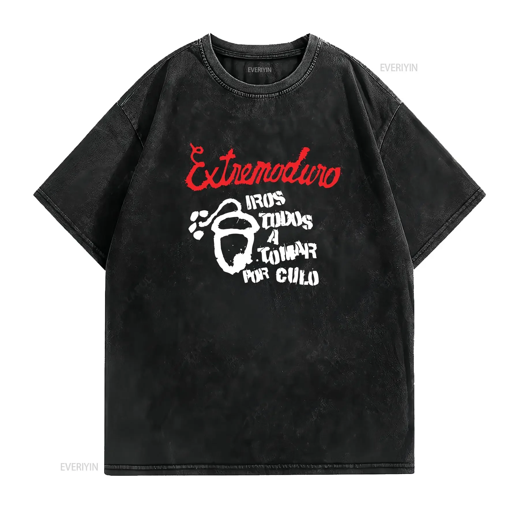 Extremoduro T shirt 100 cotton vintage Washed fashion Top For Everyday Wear Slightly designer clothes graphic Casual Versatile