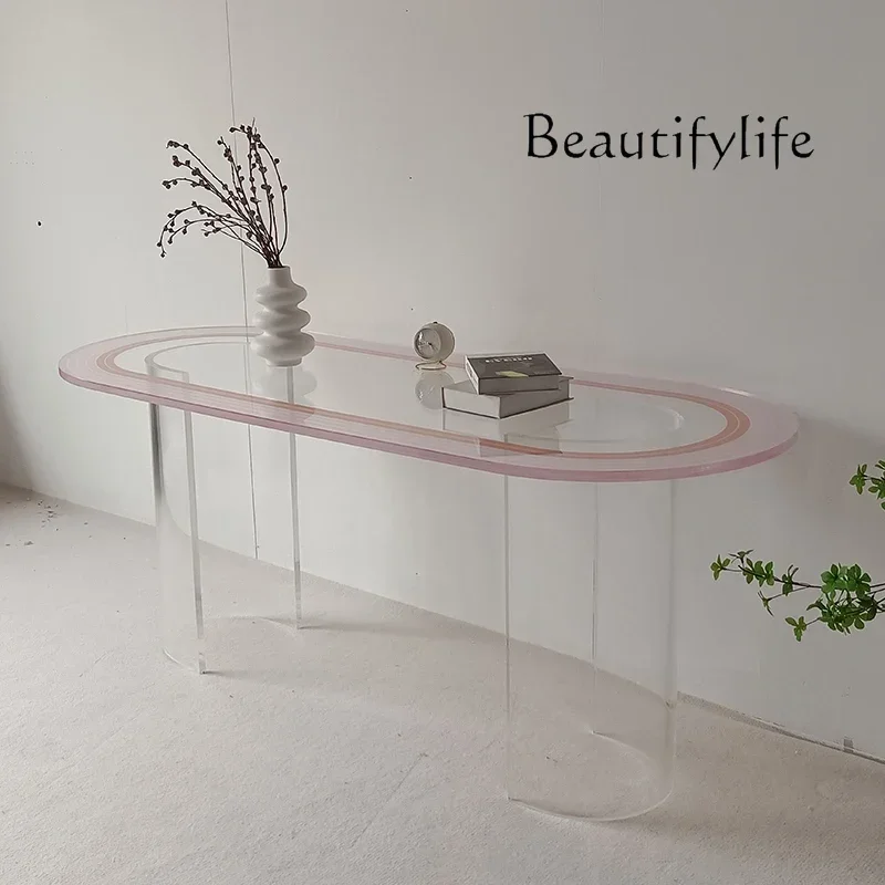 X Nordic Modern Creative Design Oval Acrylic Simple Table