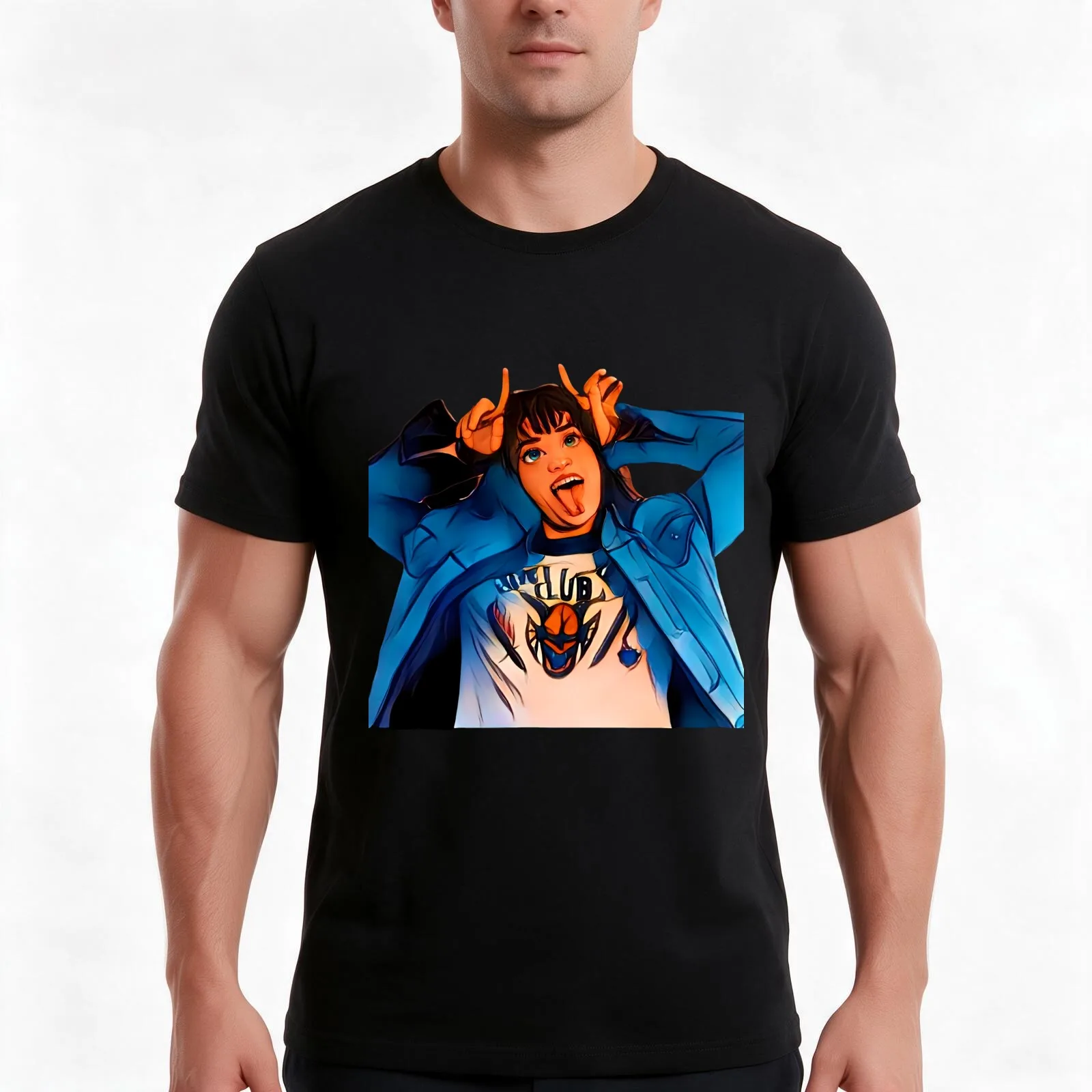 Eddie Munson T-Shirt, Summer Casual Cotton Tee, Oversized Streetwear Tops, Vintage Graphic Print, Loose Fit Short Sleeve