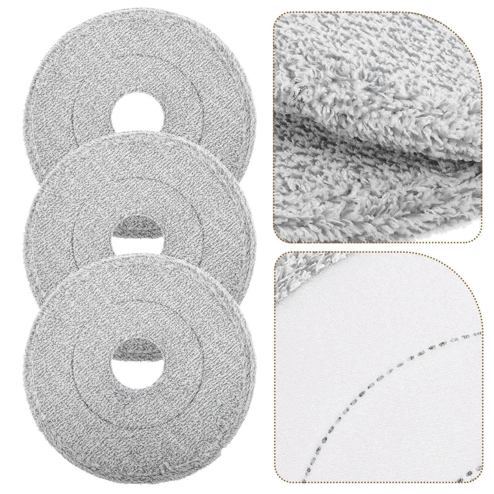 

3Pcs Rotating Mop Head Replacement Washable Microfiber Cleaning Heads for Hardwood Tile Marble Floors Easy Stubborn Stain