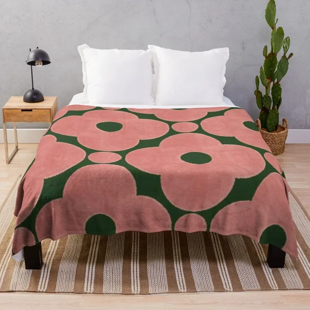 

Orla kiely flower design, green color kiely , orla kiely art Throw Blanket Warm Flannel Blanket for Couch Chair Bedroom