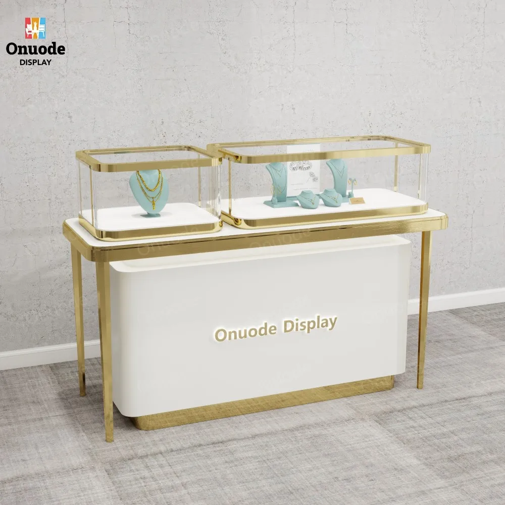 Custom.High End Customized Jewelry Display Showcase with LED Lighting for Luxury Showrooms & Furniture Shop