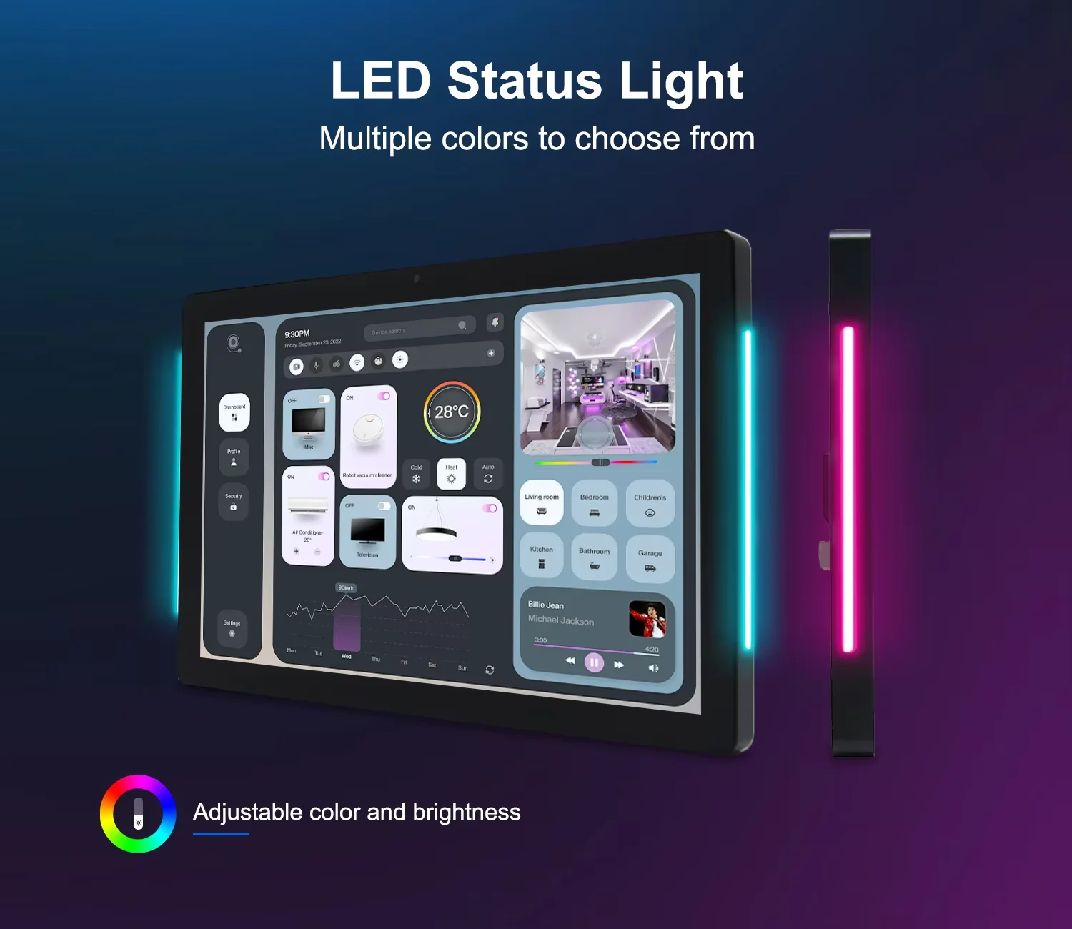 2026 New 10.1 Inch Android POE Wall Mount Tablet, Ultra-Narrow Bezel Smart Home Control with RS485 for LED Lighting Control