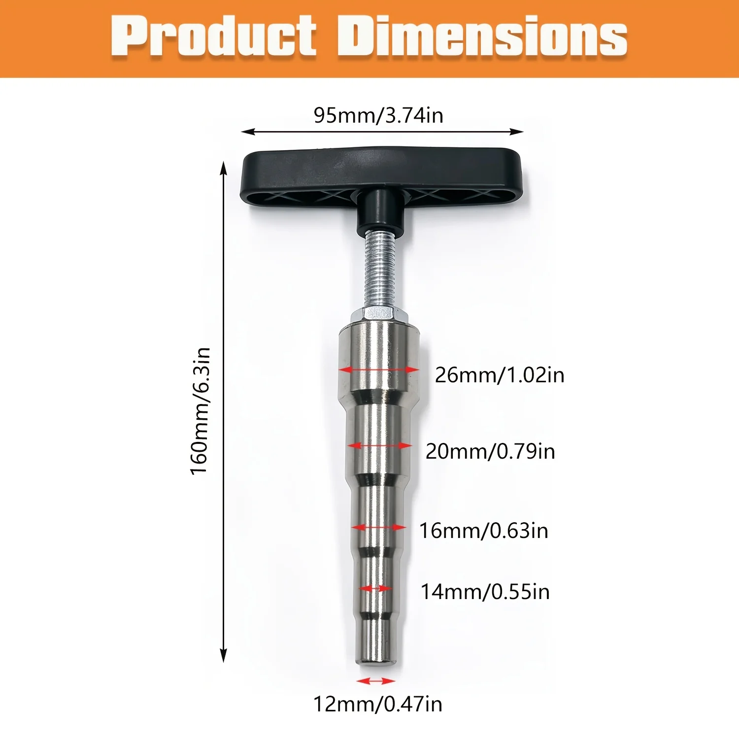 Stainless Steel Pipe Expander Tool for PVC PE and Plastic Water Pipes, Manual T Handle Tube Repairing Tool for Pipe Maintenance