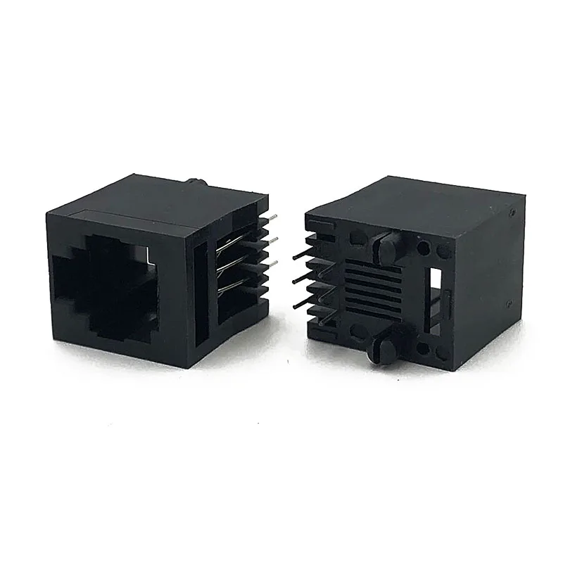 15PCS RJ12 Modular Jack 5222 Phone Socket RJ11 6P6C Female Hole Pcb Connector 6Pin 180 Degree Vertical DIP