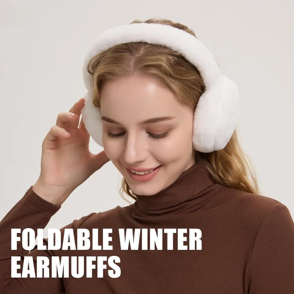 Protetores de ouvido infantis de inverno – aquecedores de ouvido dobráveis peludos fofos para meninos e meninas, faixa de cabeça para clima frio
