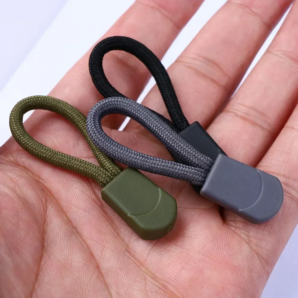 10pcs Zipper Pullers Simple Practical Black Zipper Slider Zipper Repair Tools Backpack Zippers Accessories