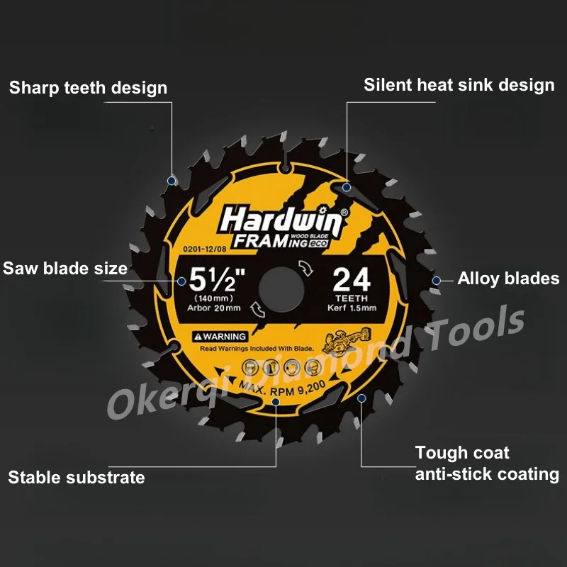 Lame de Scie Circulaire 4 "/5"/5.2 "/5.5"/6 "/6.5"/7.25 ", Disque de Coupe du Bois à 18/24 Dents, Travail du Calcul au Lithium avec Nikde 20mm