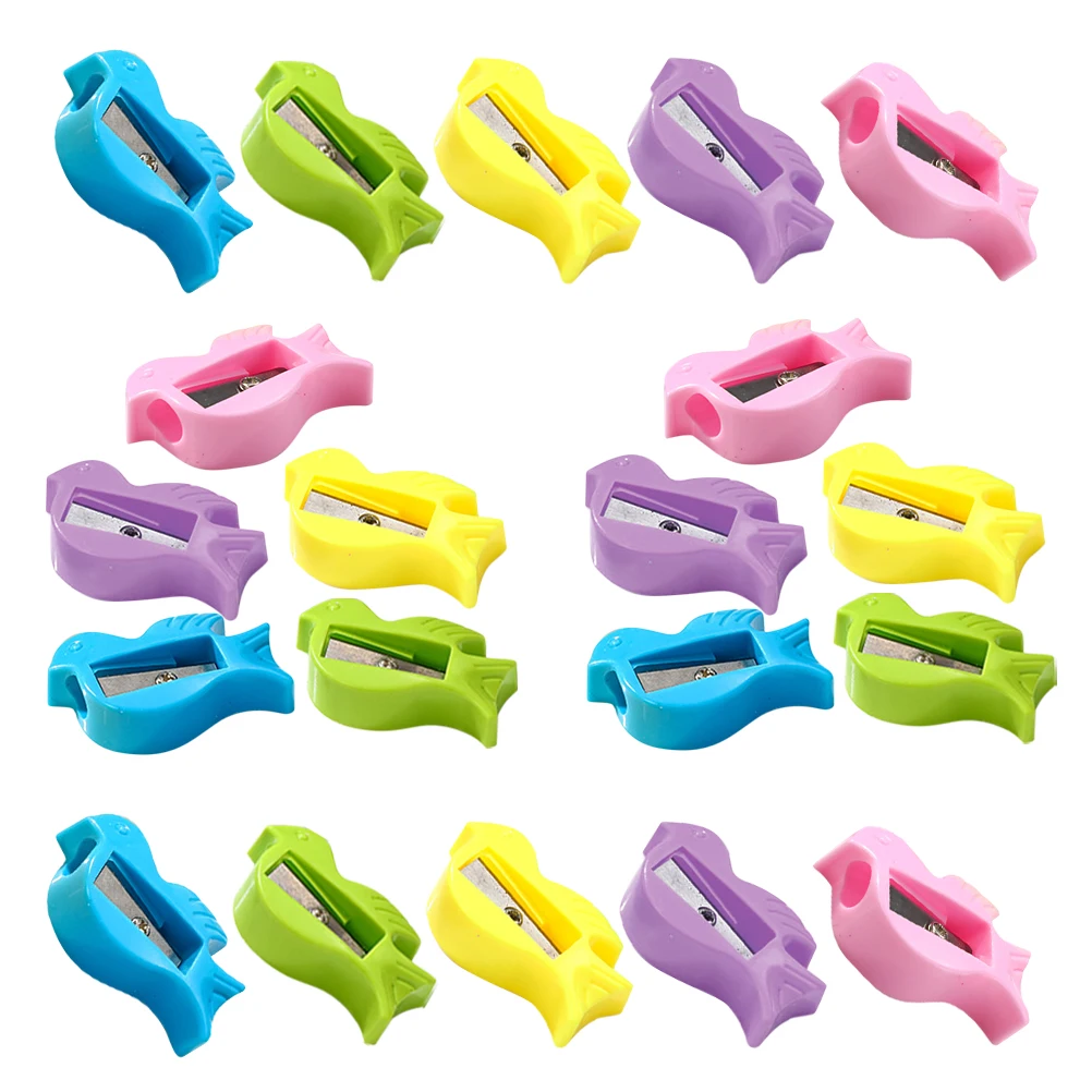 

50pcs Cartoon Pencil Sharpener Smooth Safe Adjustable Tip School Supplies Manual Plastic Bulk Sharpeners Colored Student