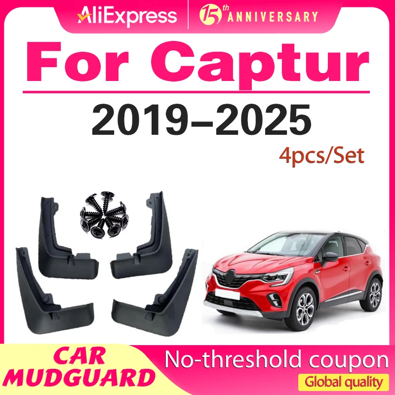 

For Renault Captur 2019-2025 2020 2021 2022 2023 2024 Fender Mudflaps Splash Guards Mudguards Mud Flaps car Accessories