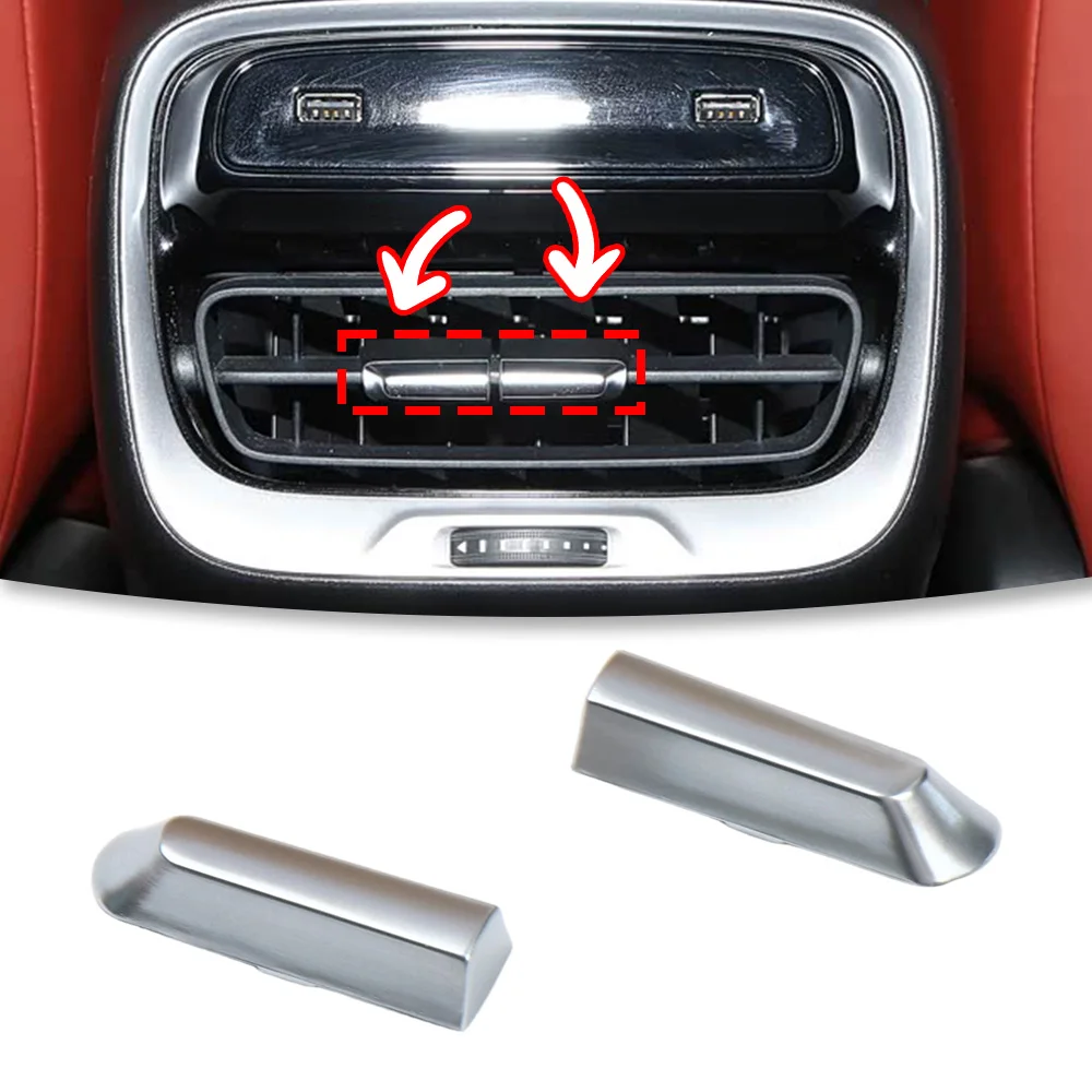 Car Rear Left Right AC Air Vent Outlet Tab Clip Decorative Strip for XPeng P7 20-23 Air Conditioner Outlet Vent Blade Trim Strip