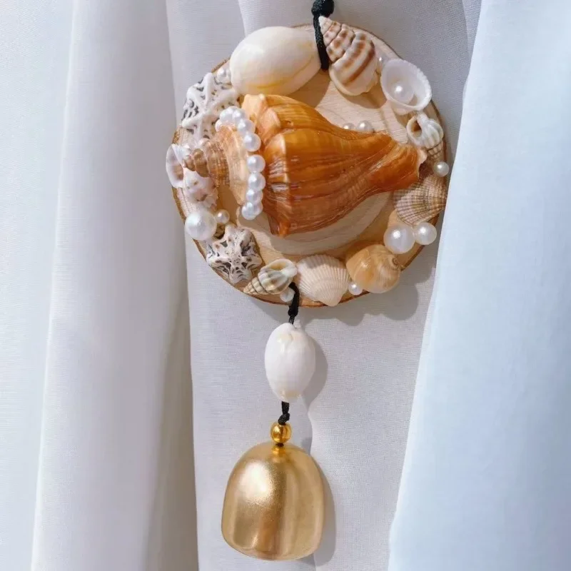Handmade DIY Natural Shell Conch Wind Chime Pendant Creative Gift-Room Decoration Car Hanging Ornament Fridge Magnet HomeDecor)