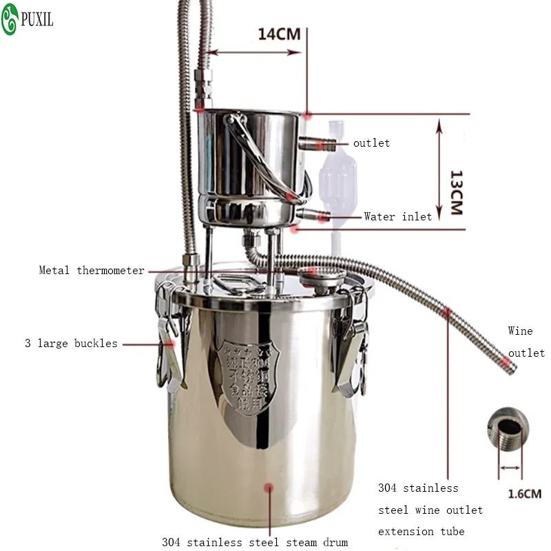 Popular small household essential oil pure dew extraction machine distillation production refining wine brewing steamed wine equ