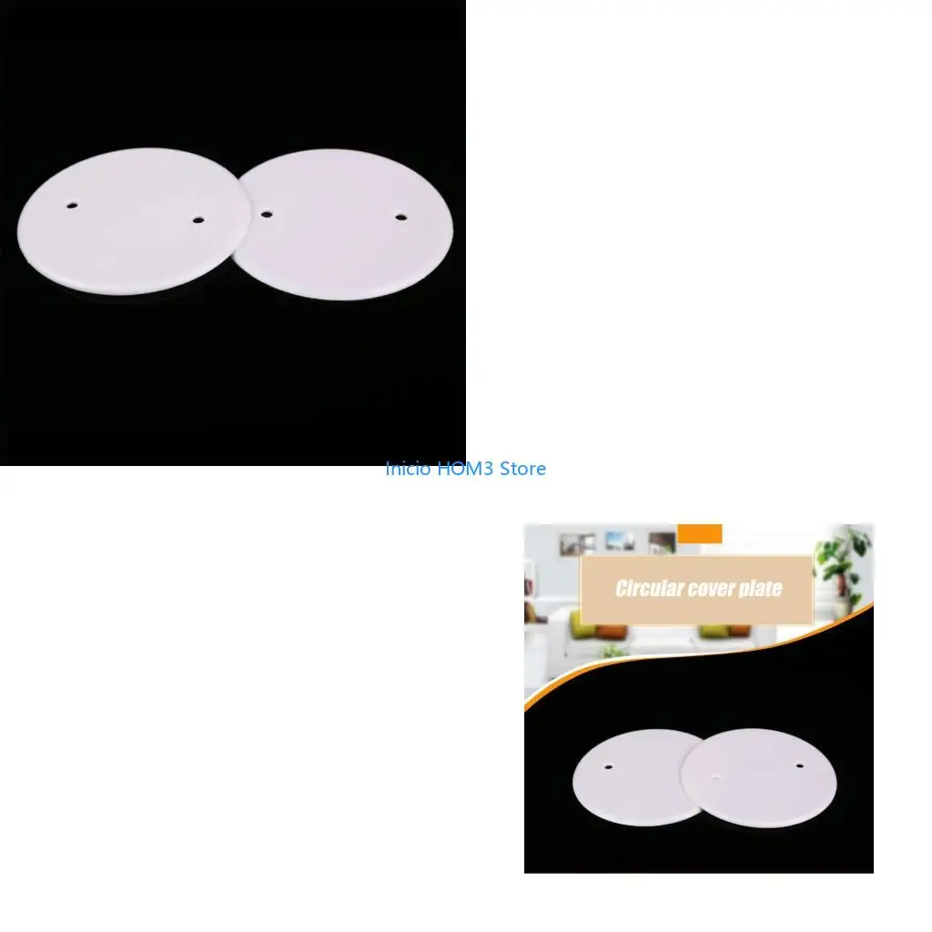 A5YD 10Pcs Circular Ceiling Blank Up Covers Flat Blank Plate Round Electrical Box Covers Ceiling Blank Cover Plate Enduring