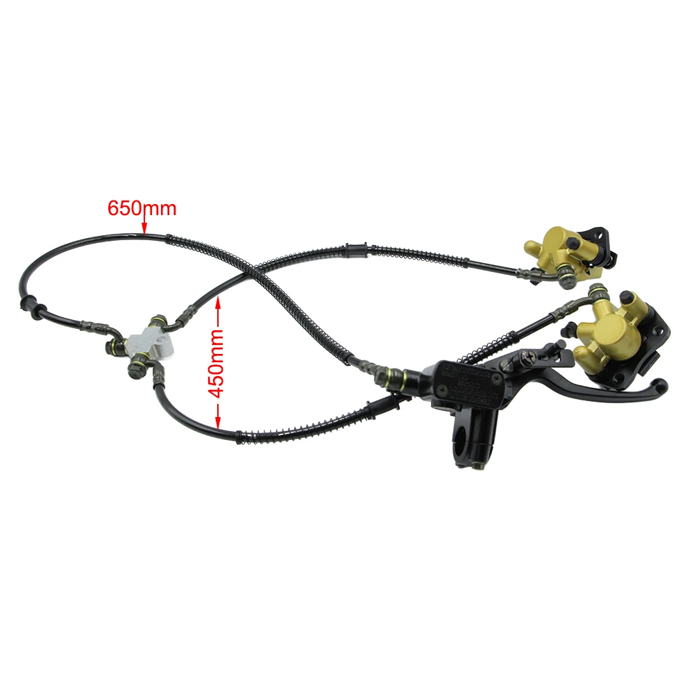 Front Twin Disc Brake Master Cylinder Hydraulic Caliper Assembly For 50cc 70cc 90cc 110cc 125cc 150cc 200cc 250cc ATV Buggy Quad