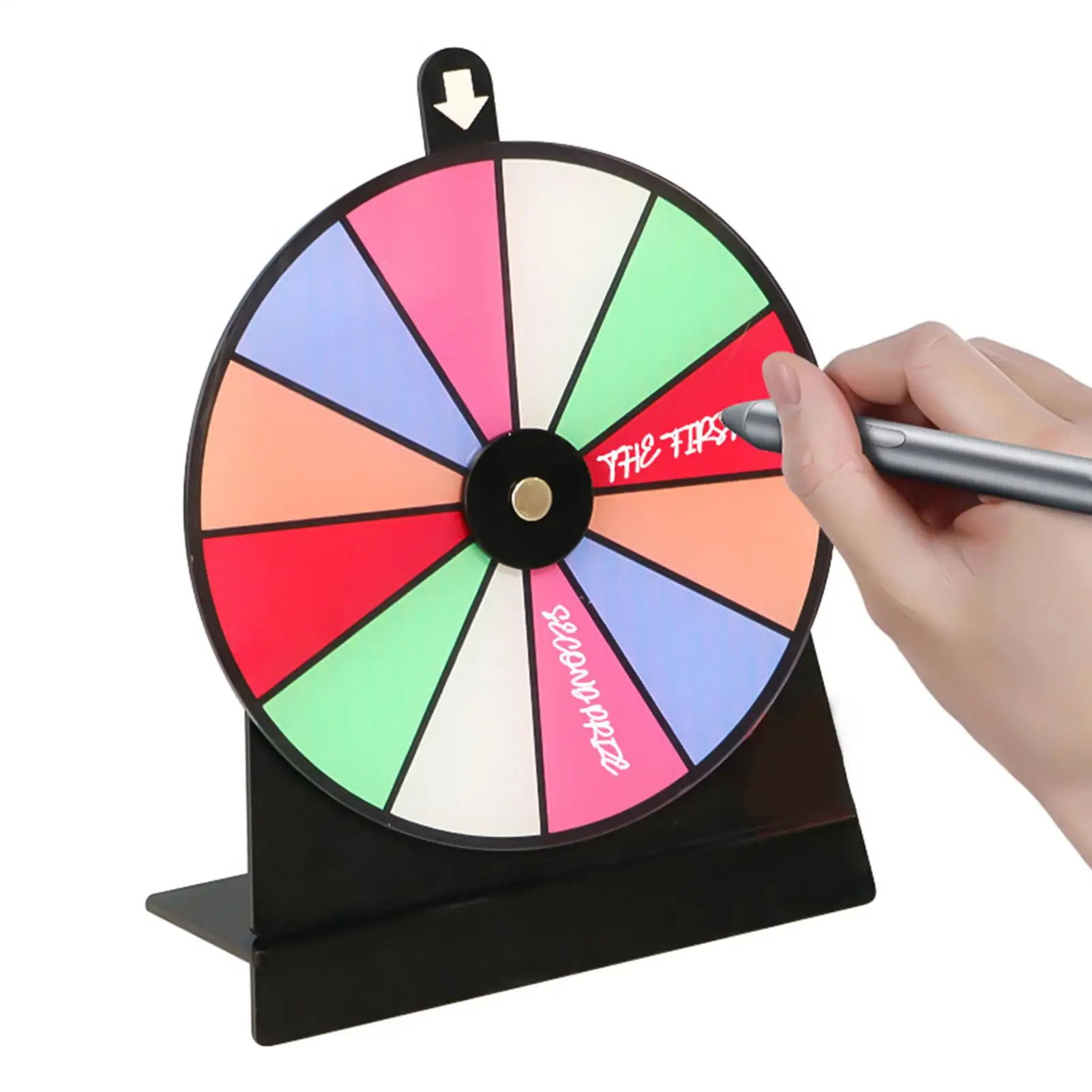 Prize Wheel Dry Erase Spin Wheel Spinner Game Color Roulette Wheel Heavy Duty Editable Spin Wheel ForPrizes Tabletop Prize Wheel