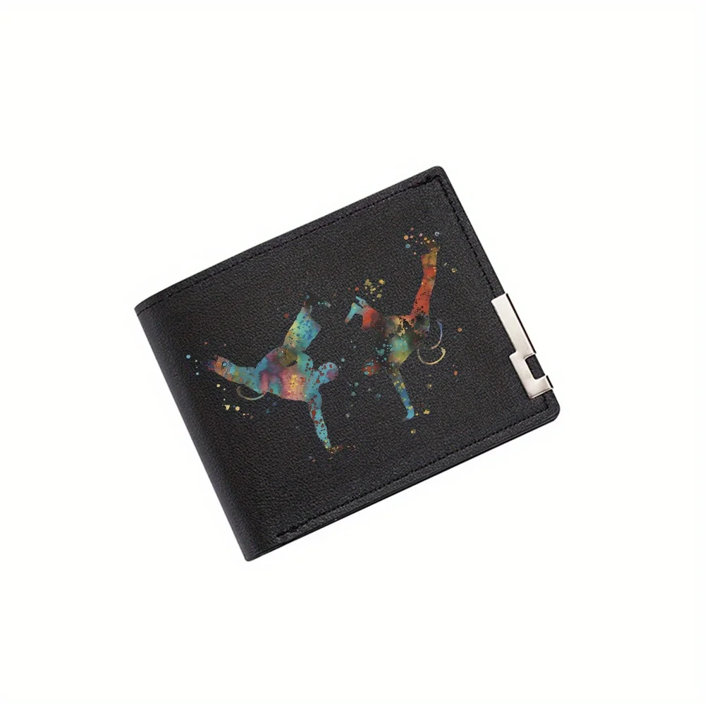 

Dancing figures colorful watercolor splash Men's Wallet Printing Design Simple Modern Stylish Business Father's Boyfriend's Chri